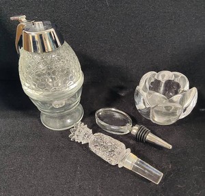 Honey Dispenser, Candle Holder & Two Stoppers
