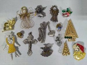Assortment of Angel & Religious PinsBrooches