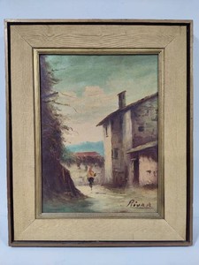 Vintage Oil Painting Signed Riva