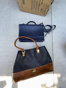 Womens Handbag Purse Lot 2 Blue Crossbody Black Tan Tote Bags