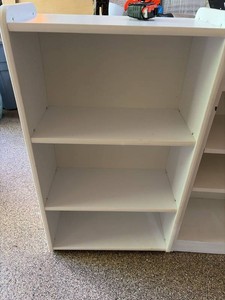 Pair of White Bookcases Open Shelving Units Approx 39in Tall
