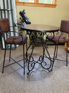 3 Pc Pub Height Dining Set Round Table & 2 Chairs Metal Wood Top from Pier 1
