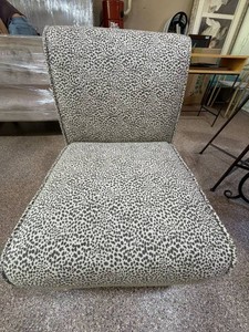 Armless Upholstered Accent Slipper Chair Animal Print 34in Tall