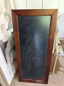 Wood Framed Wall Chalkboard Memo Board 40 x 17 Hanging Decor