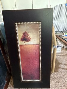 Somerset Framed Tree Landscape Wall Art Print 33 x 16 Rustic Decor