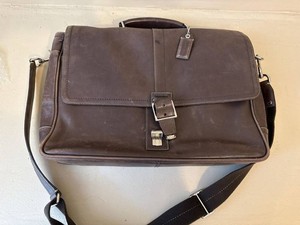 Coach Leather Messenger Briefcase Brown Shoulder Bag Top Handle
