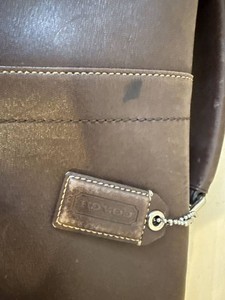 Coach Leather Messenger Briefcase Brown Shoulder Bag Top Handle