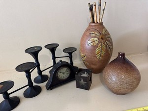 Tommy Bahama Pier 1 Pottery Barn Decor Set Vases Clock Candleholder
