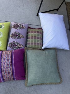 Set of 6 Decorative Throw Pillows Mixed Patterns Assorted Colors