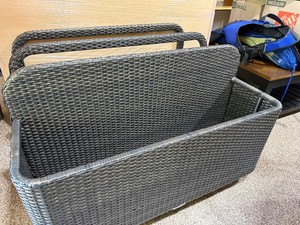 Frontgate Pool Storage Caddy Wicker Outdoor Organizer