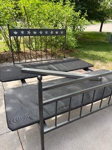 Room & Board Parsons Full Platform Bed Jamie Flower Natural Steel