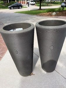 Crescent Garden Bleeker Bronze Tapered Planters 15.75x38 Pair