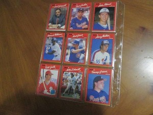 Double Sided Page of Mixed Baseball Card Lot - Donruss, Topps, Fleer & Upper Deck