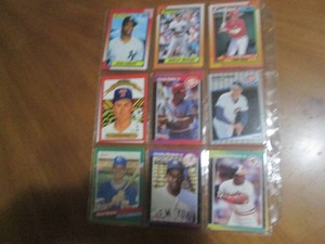 Double Sided Page of Baseball Card Lot in Binder Page