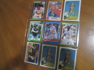 Double Sided Page of Assorted MLB Baseball Cards