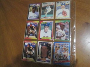 Double Sided Page of Baseball cards