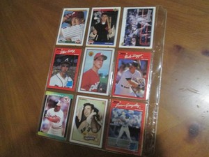 Double Sided Page of Vintage Baseball Card Lot in Binder Page