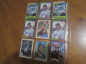 Double Sided Page of Baseball Card Assortment in Pocket Pages