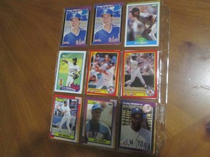 Double Sided Page of Vintage Baseball Card Lot