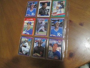 Double Sided Page of Baseball Trading Card Assortment in Pocket Page