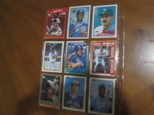Double Sided Page of Mixed Baseball Card Assortment in Binder Page