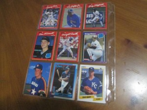 Double Sided Page of Vintage Baseball Card Mixed Lot - Ryne Sandberg, Deion Sanders & More