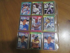 Double Sided Page of Sleeve of sports cards featuring Mark McGuire, Jose Canseco, Mark Grace, Bo Jackson, Roger Clemons and More Players