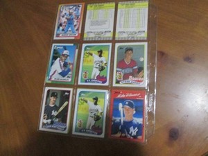 Double Sided Page of Assorted Baseball Cards