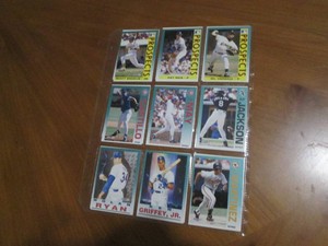 Double Sided Page of Topps & Fleer Baseball Prospect Cards