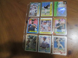 Double Sided Page of Baseball Card Collection