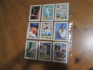 Double Sided Page of Vintage Topps Baseball Card Collection
