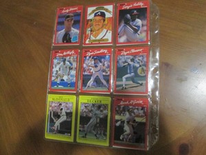 Double Sided Page of Vintage Sports Card Binder Mixed Lot
