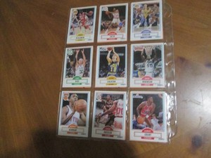 Double Sided Page of Basketball & Baseball Trading Card Binder Mixed Lot