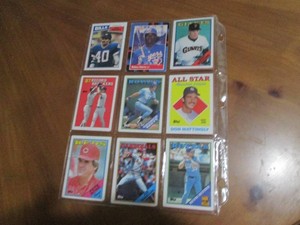 Double Sided Page of Mixed Lot Baseball & Football Trading Cards
