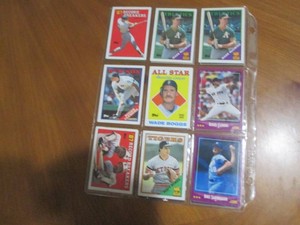 Double Sided Page of Mixed Lot of Sports Trading Cards in Plastic Page