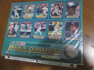 Uncut sheet of Fleer rookie sensati...
