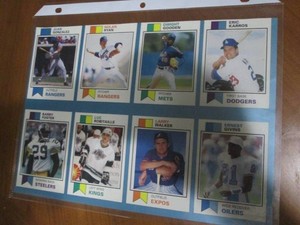 Uncut sheet of sports cards featuri...