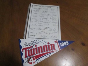 1984 Twins autograph print and a si...