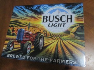 Busch light metal sign, measures 12...