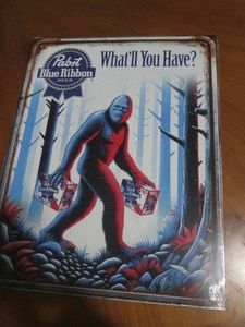 Pabst Blue Ribbon metal sign, measu...