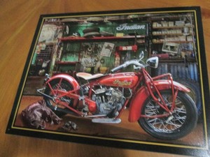 Indian motorcycle metal sign, measu...