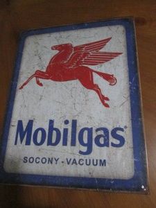 Mobilgas metal sign, measures 12 x ...