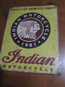 Indian Motorcycles metal sign, meas...
