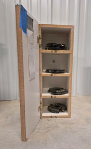 Leitz cutting heads in cabinet