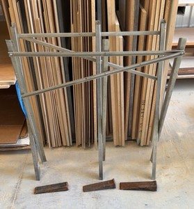Portable Sawbuck Stand, steel splitting wedges