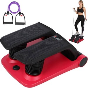 Air Stair Climber Stepper Machine for Home Gym, Adjustable Air Resistance with Resistance Bands, Anti-Slip Comfortable Foot Pedals, Quiet Cardio Fitness Stepper
