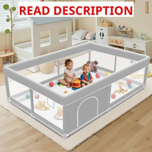 Baby Playpen 65 50Inch, Playpen for Babies and Toddlers, Play Pen Pin Indoor Outdoor Baby Play Fence