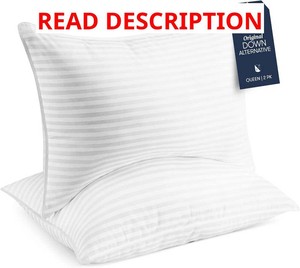 Beckham Hotel Collection Bed Pillows StandardQueen Size Set of 2 - Original Soft Down Alternative Pillow for Sleeping - Soft Support for Back, Stomach or Side Sleepers