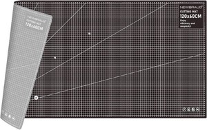 NEWBRAUG 24   48 Large Self Healing Cutting Double Sided 5-Ply Mat, Big Cutting Board for Rotary Cutting, Quilting, Sewing, Craft, Fabric & Scrapbooking(GrayBlack)