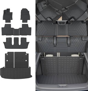 $126 Rongtaod Floor Mats Compatible with 2024 2025 2026 Toyota Grand Highlander Cargo Mat Cargo Liner Trunk Mat Back Seat Protector Grand Highlander Accessories (Trunk Mat with Backrest MatFloor Mats)